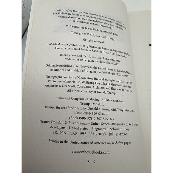 TRUMP Think Like A Billionaire & The Art Of The Deal Books - Picture 11 of 13